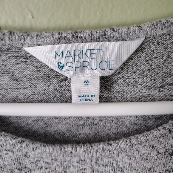 *Like New* Market & Spruce Women's Medium Heather Gray Sweater Top - Picture 4 of 6